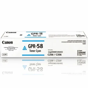 Tóner Canon GPR-58 cian original sellado de fábrica fondo blanco