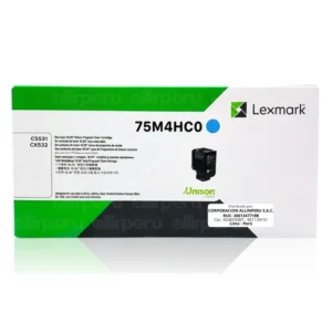 Tóner Lexmark 75M4HC0 Cyan original para CS531dw y CX532adwe