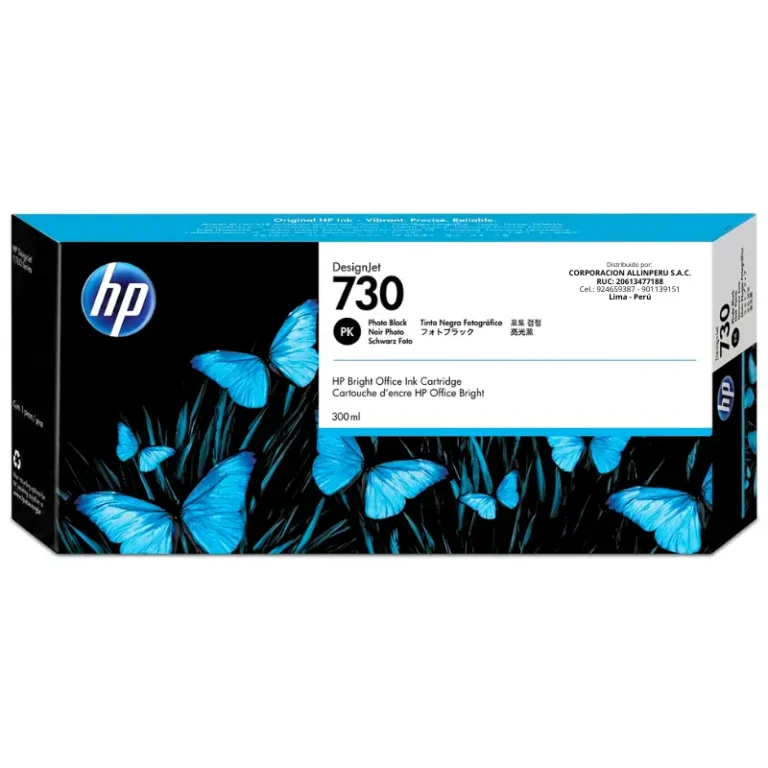 Cartucho de tinta HP 730 Photo Black 300ml P2V73A original para HP DesignJet T1700