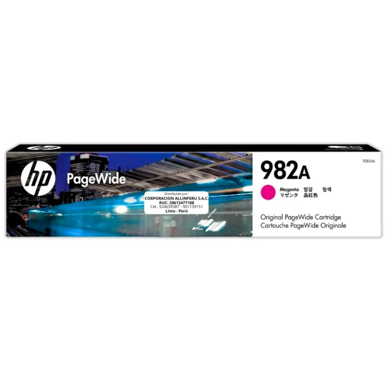 Cartucho tinta HP 982A Magenta T0B24A original sellado fondo blanco