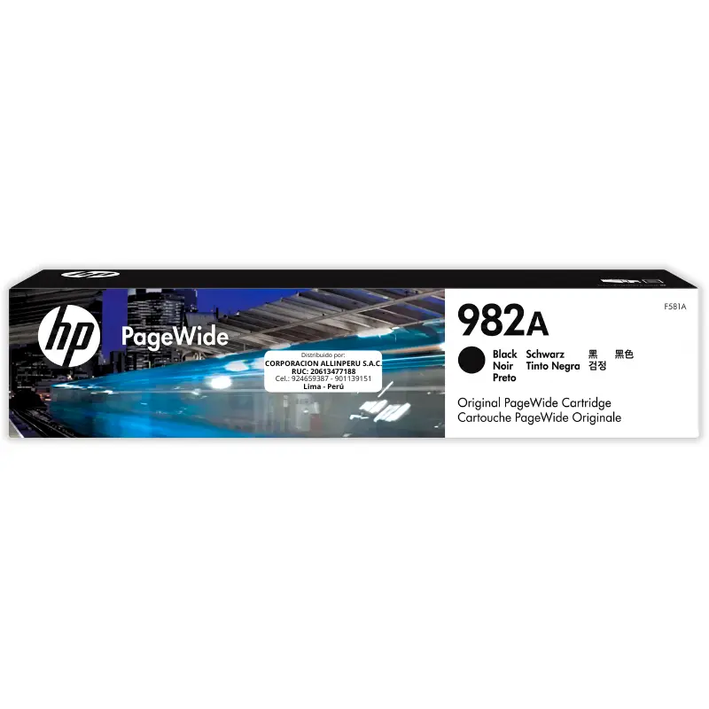 Cartucho tinta HP 982A Negro T0B26A original sellado fondo blanco