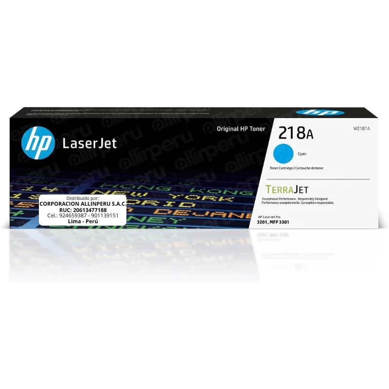 Foto de toner HP 218A cyan W2181A caja frontal original