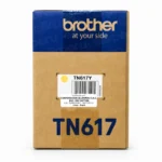 Foto de empaque sellado del cartucho Brother TN617Y en caja original de fábrica