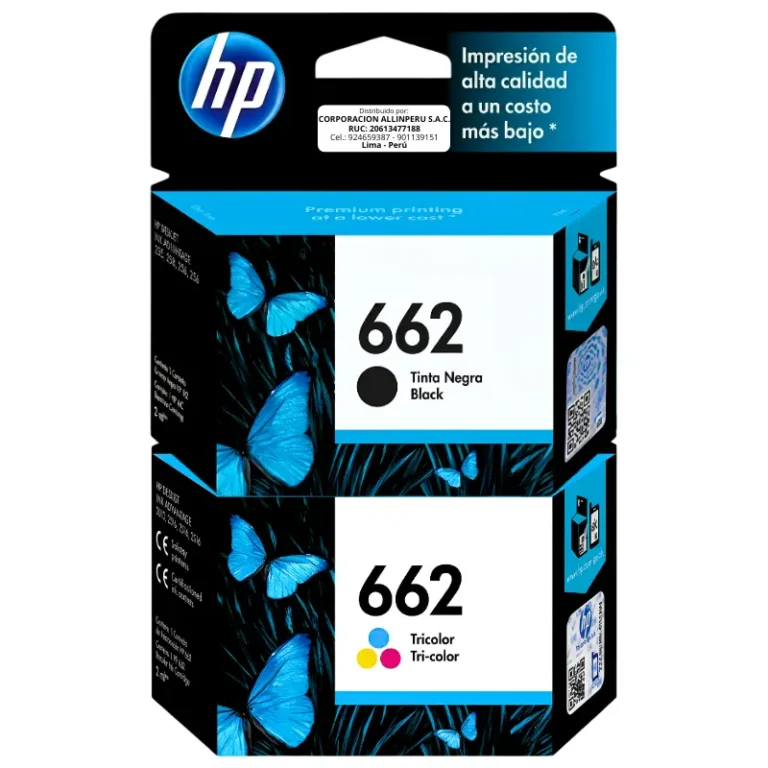 Foto de pack tinta HP 662 negro y tricolor original