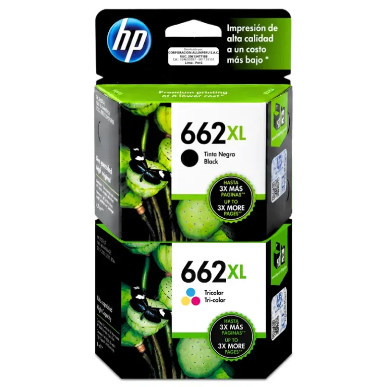 Pack tinta HP 662XL negro y tricolor cartuchos originales