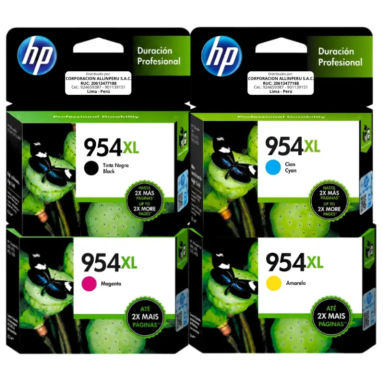 Pack tinta HP 954XL 4 colores original negro cian magenta amarillo