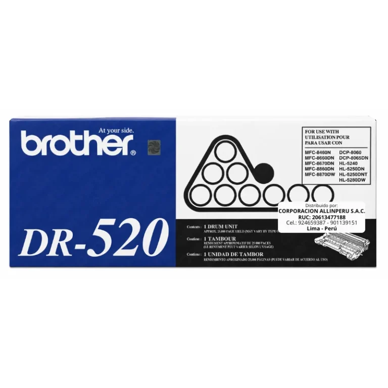 Tambor Brother DR-520 original vista frontal sobre fondo blanco