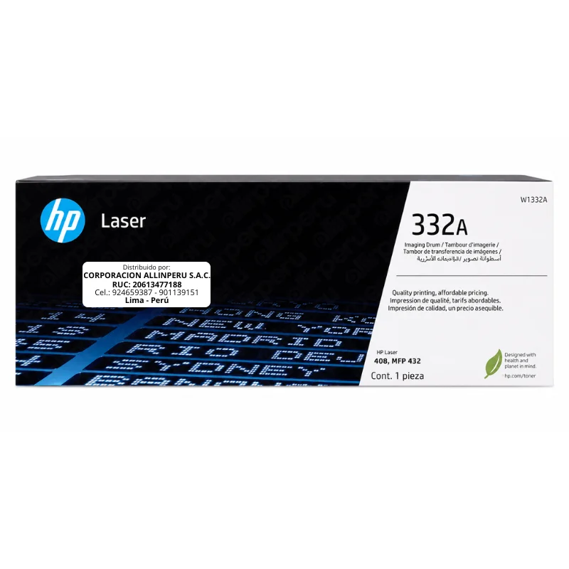 Tambor HP 332A negro W1332A original de fábrica