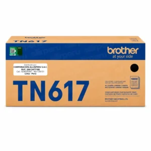 Foto de tóner brother tn617bk negro original de 10,000 páginas vista frontal