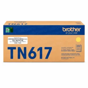Foto de tóner brother tn617y amarillo original de ultra alto rendimiento vista frontal