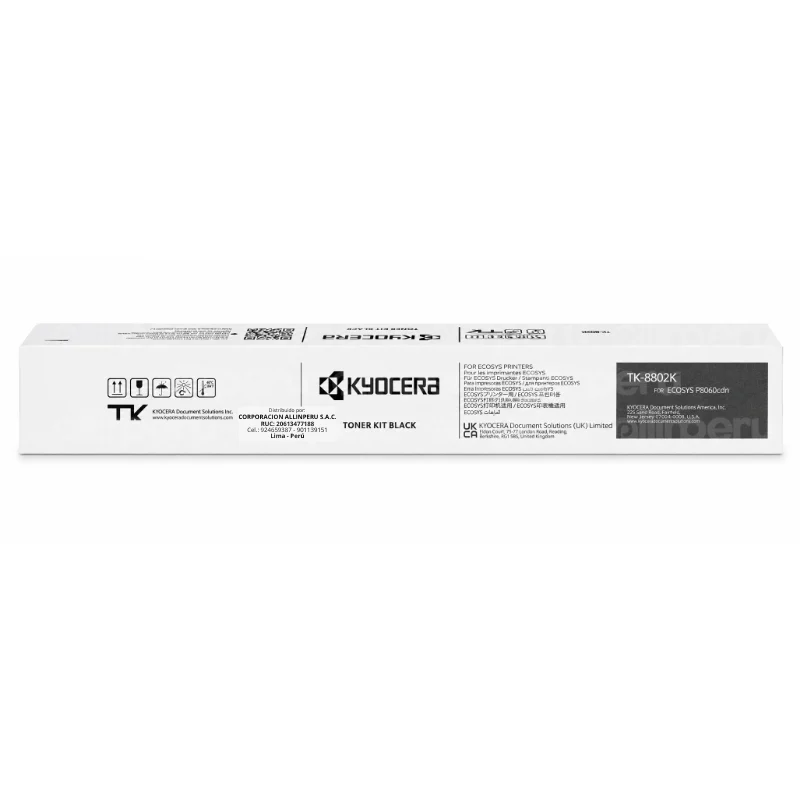 Foto de tóner Kyocera TK-8802K negro original frontal